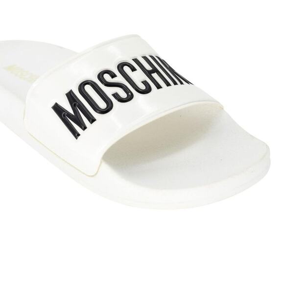 Moschino sz 40 Rubber Logo Slide Sandals MC-S0225P-0012 - Picture 8 of 11